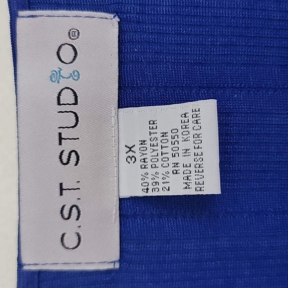 C.S.T. Studio Blue Short Sleeve Lightweight Top 3X - Picture 4 of 10